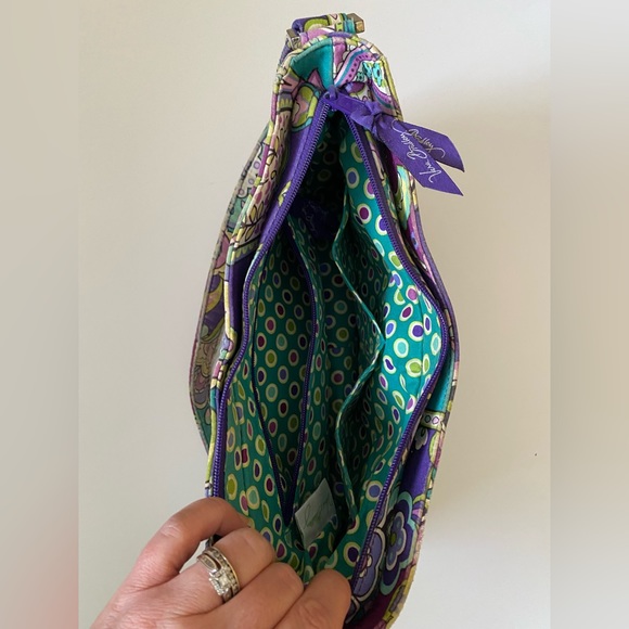 Vera Bradley Paisley Print Purse Zippered Closure Purple and Teal - Picture 9 of 16